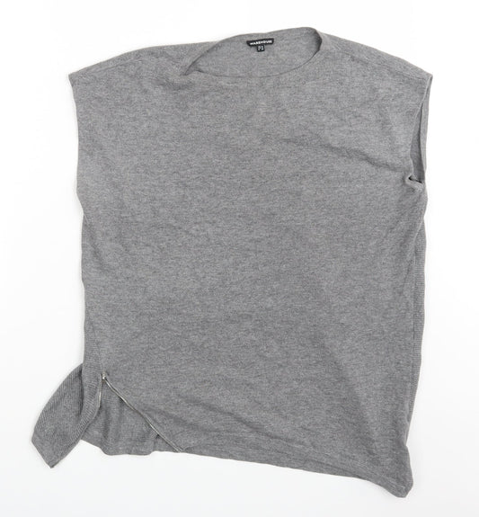 Womens UK Size 14 Warehouse Grey Basic T-Shirt