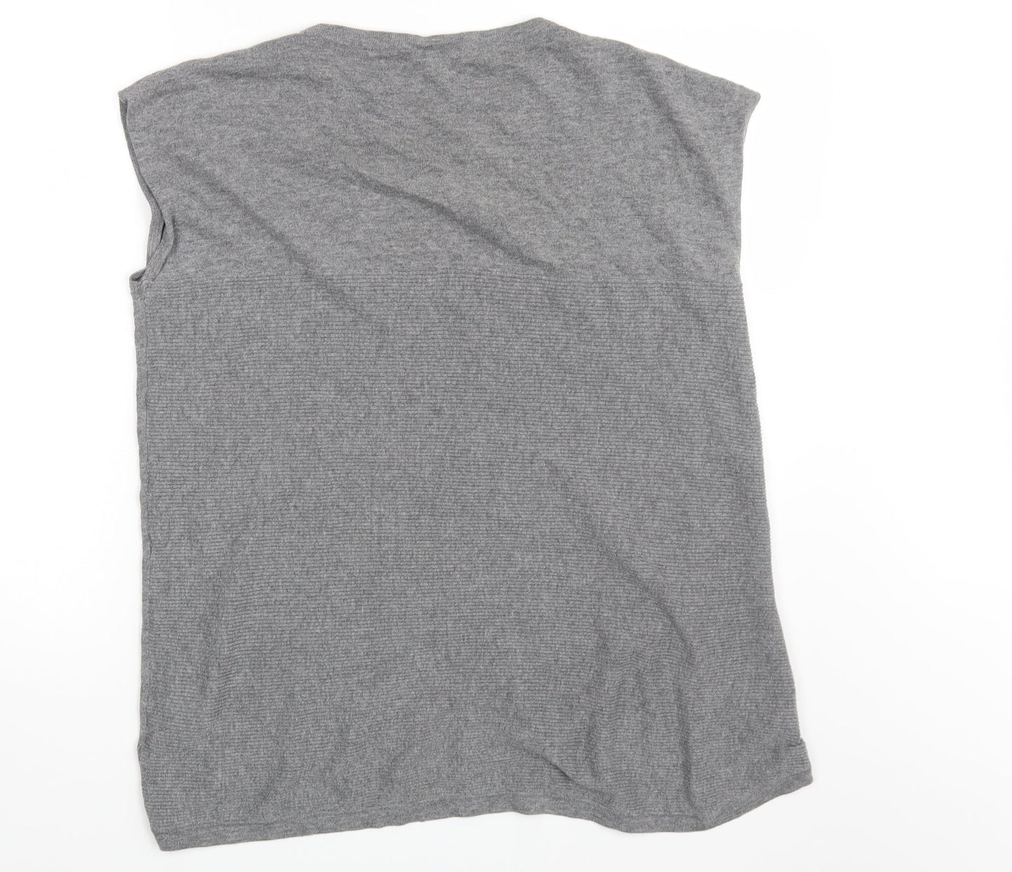 Womens UK Size 14 Warehouse Grey Basic T-Shirt