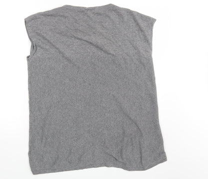 Womens UK Size 14 Warehouse Grey Basic T-Shirt
