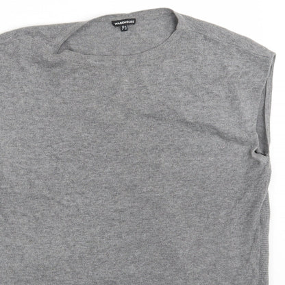 Womens UK Size 14 Warehouse Grey Basic T-Shirt