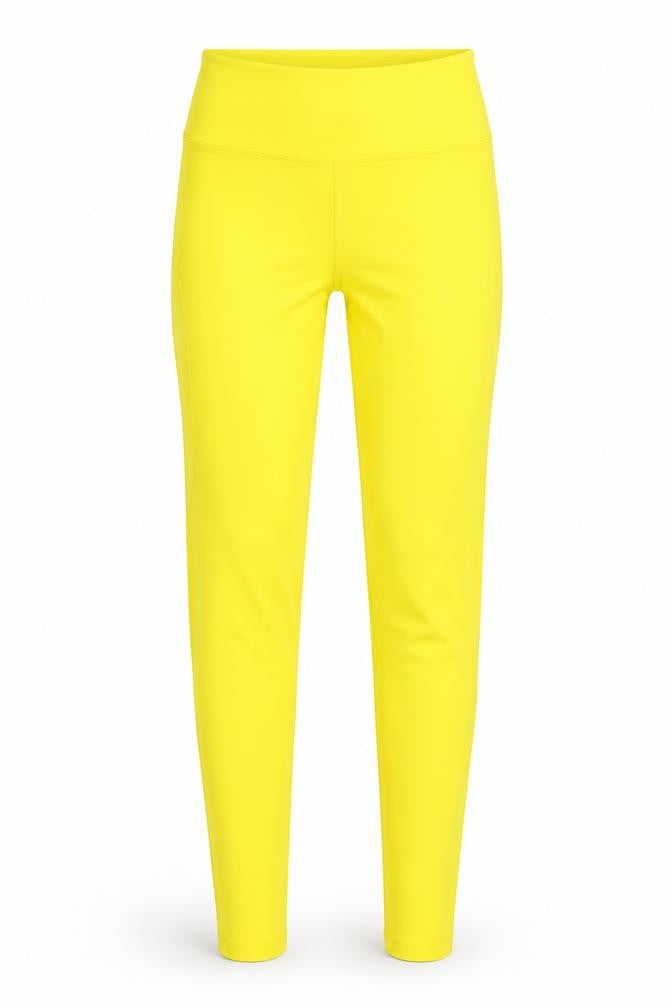 Front view of ASOS women’s yellow jegging leggings, size UK 8, 24-inch leg - waist 22in