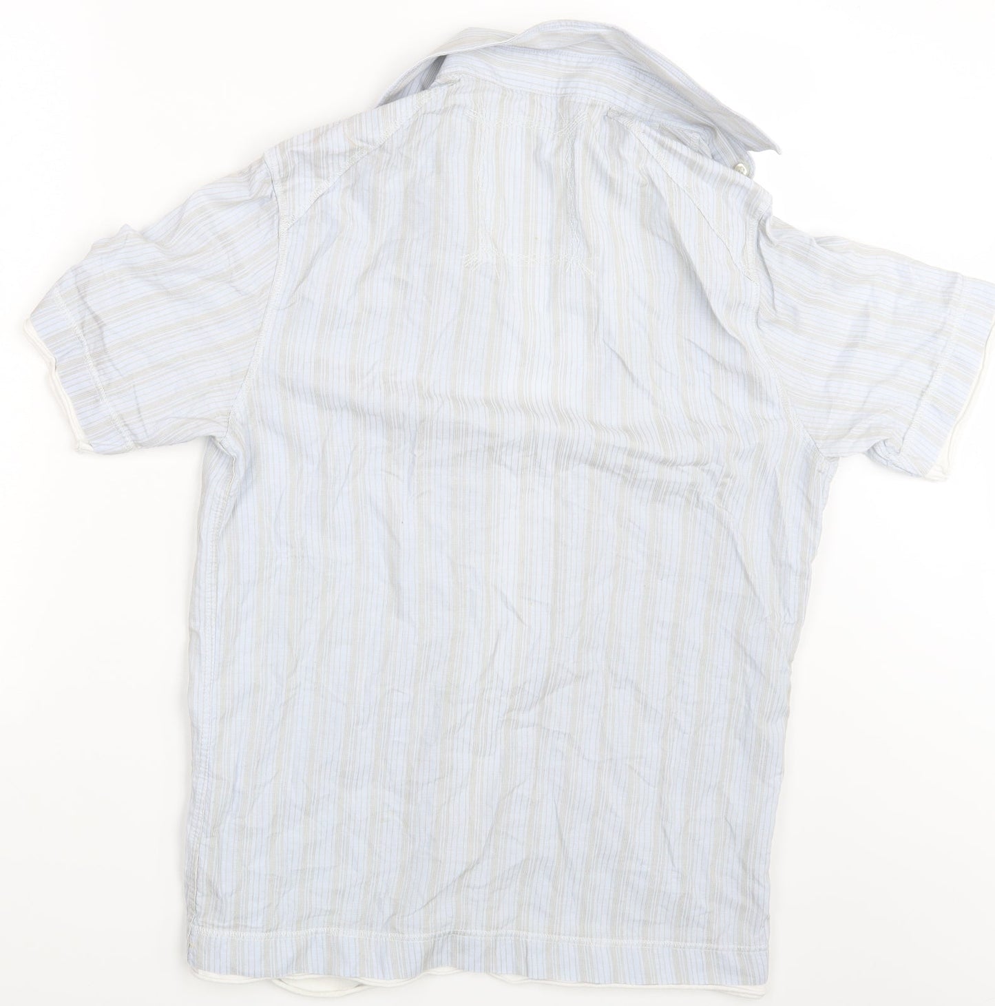 Mens UK Size M NEXT Blue  Button-Up Short Sleeve Casual Shirt
