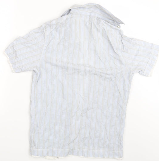 Mens UK Size M NEXT Blue  Button-Up Short Sleeve Casual Shirt