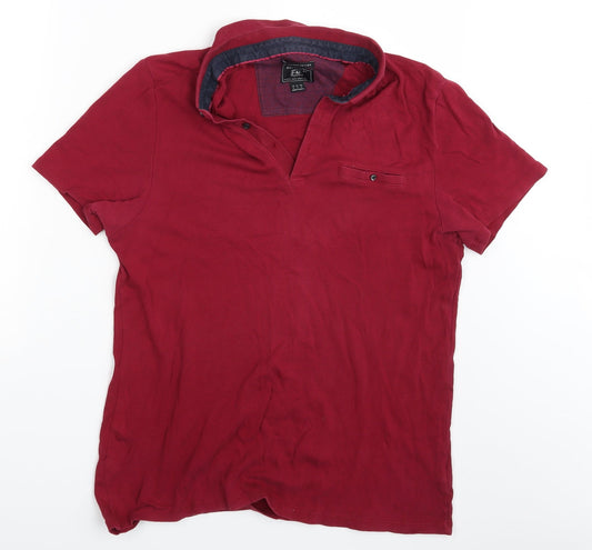 FF Mens Purple    Polo Size M  - 1 Button missing