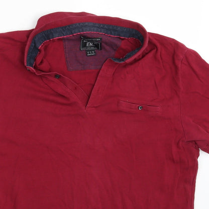 FF Mens Purple    Polo Size M  - 1 Button missing