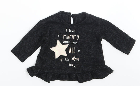 George Girls Grey   Pullover Jumper Size 3-6 Months