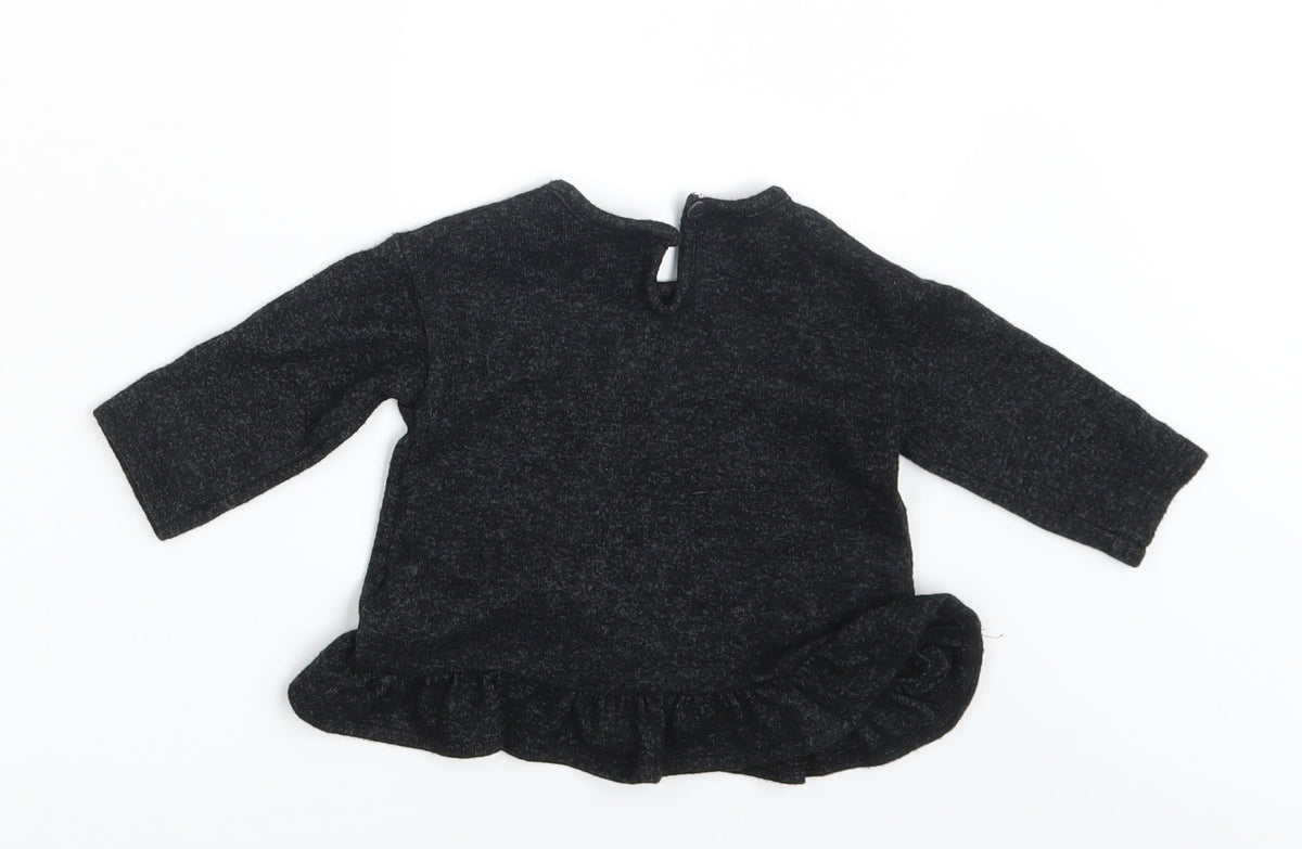 Back view of George girls’ grey jumper, size 3-6, months