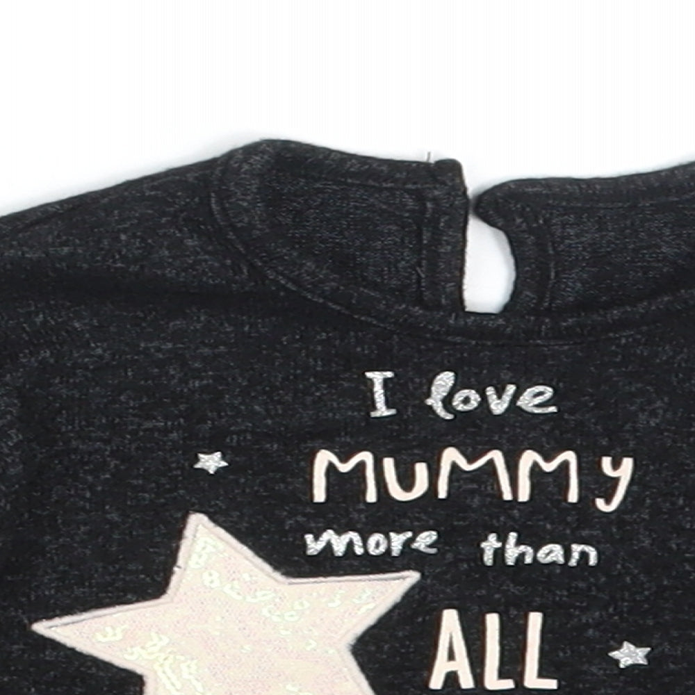 Close-up detail of George girls’ grey jumper, size 3-6, months