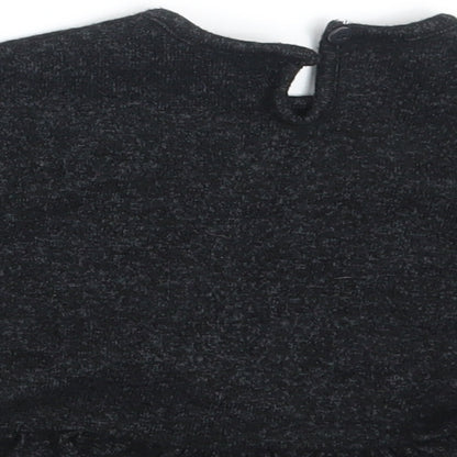 Brand and care label for George girls’ grey jumper, size 3-6, months