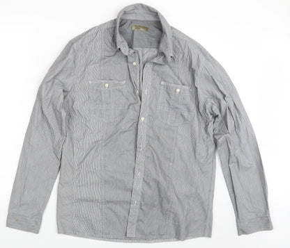 Mens UK Size L NEXT Grey  Button-Up Long Sleeve Casual Shirt