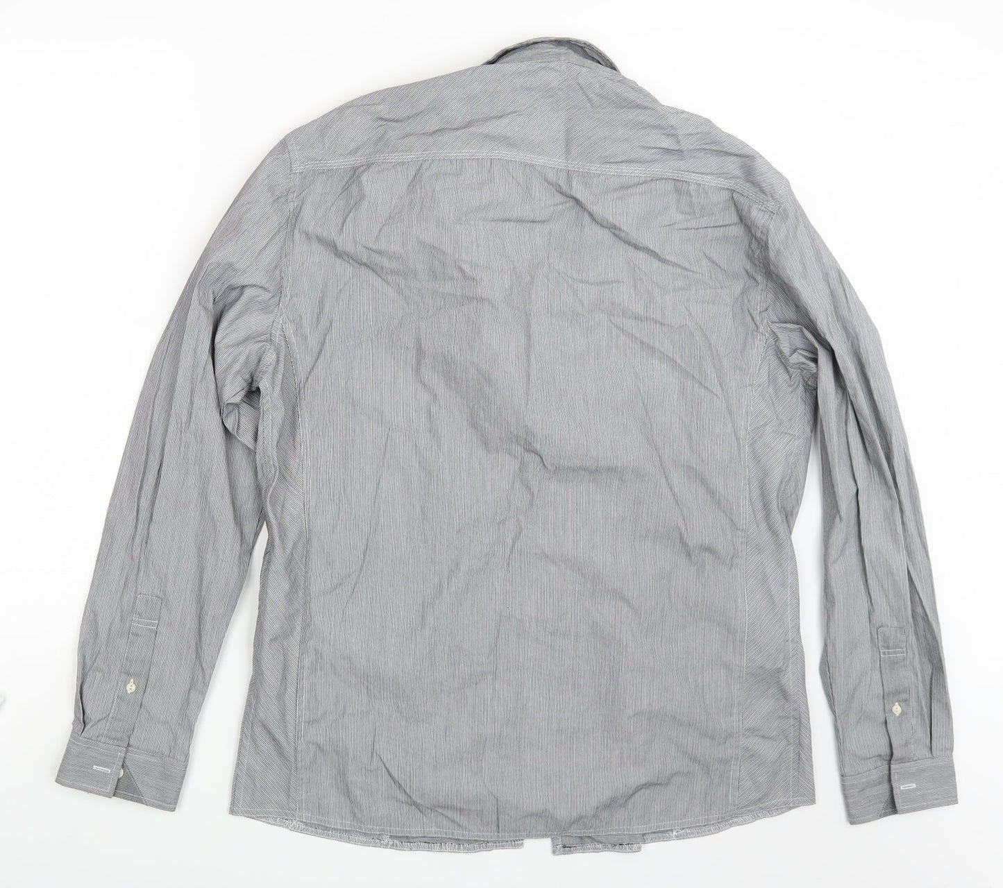 Mens UK Size L NEXT Grey  Button-Up Long Sleeve Casual Shirt