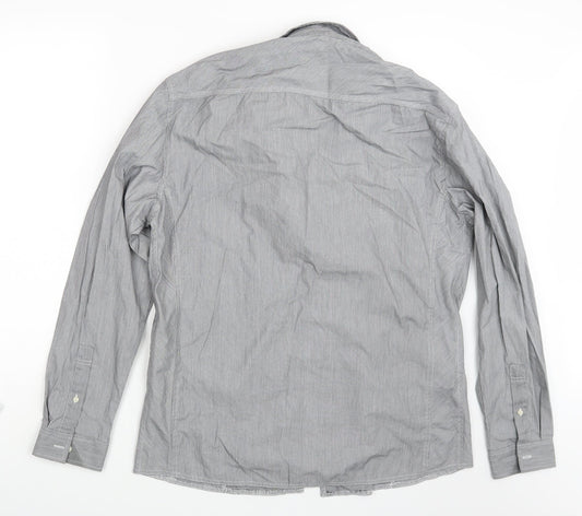 Mens UK Size L NEXT Grey  Button-Up Long Sleeve Casual Shirt