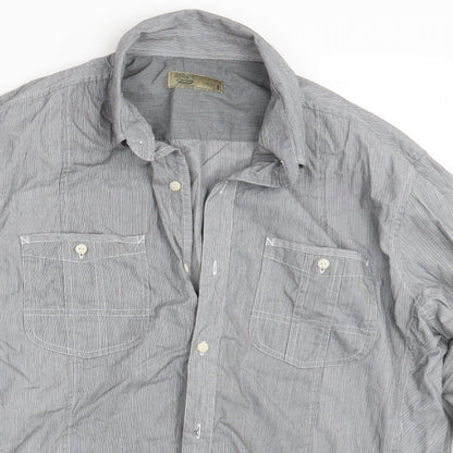 Mens UK Size L NEXT Grey  Button-Up Long Sleeve Casual Shirt
