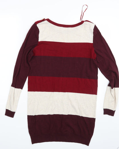 F&F Womens Multicoloured Striped  Pullover Jumper Size 14