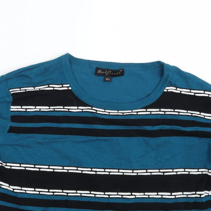 Mindflower Mens Multicoloured Striped  Pullover Sweatshirt Size M