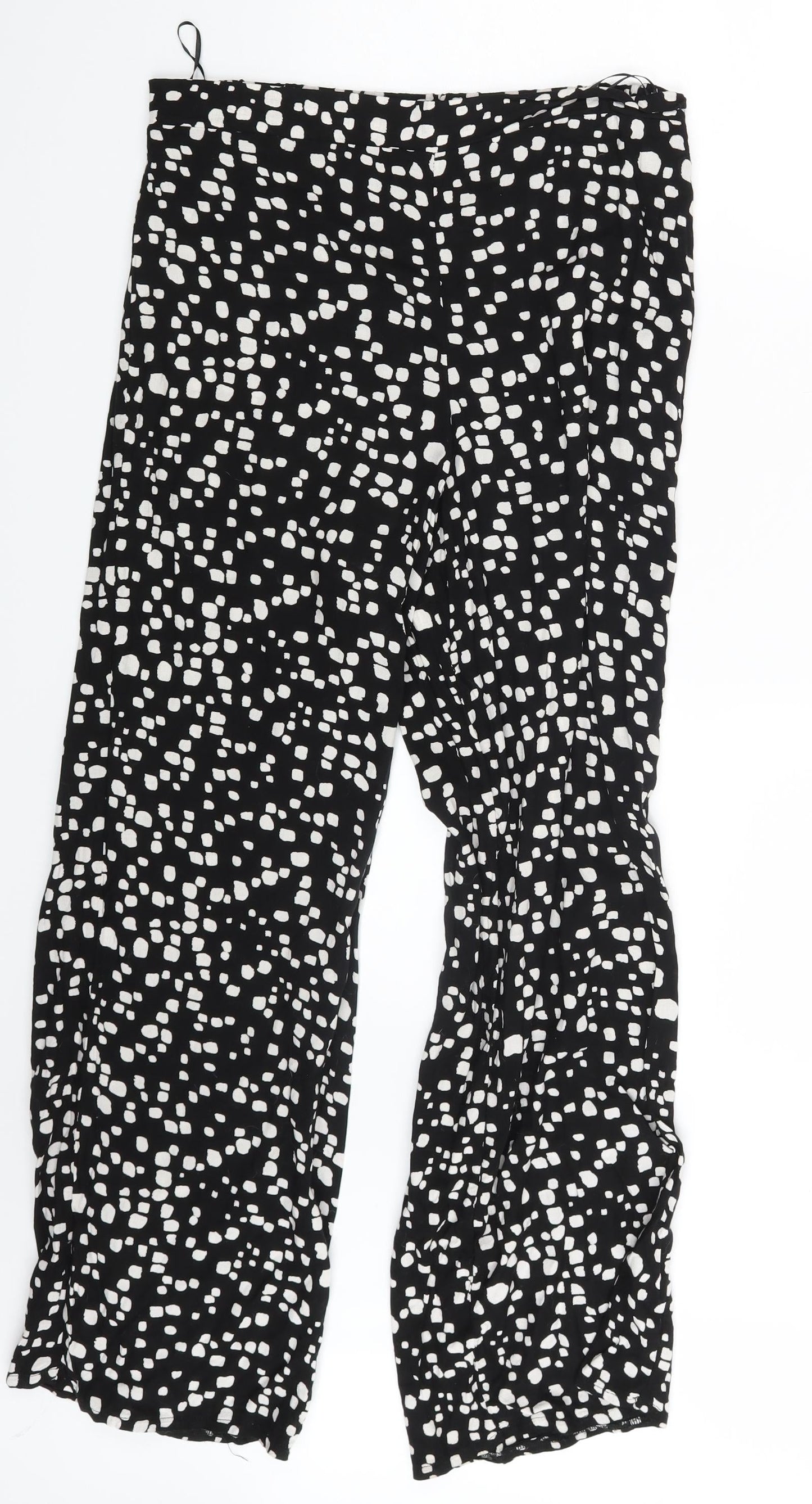 George Womens Black Polka Dot  Sweatpants Trousers One Size L29 in