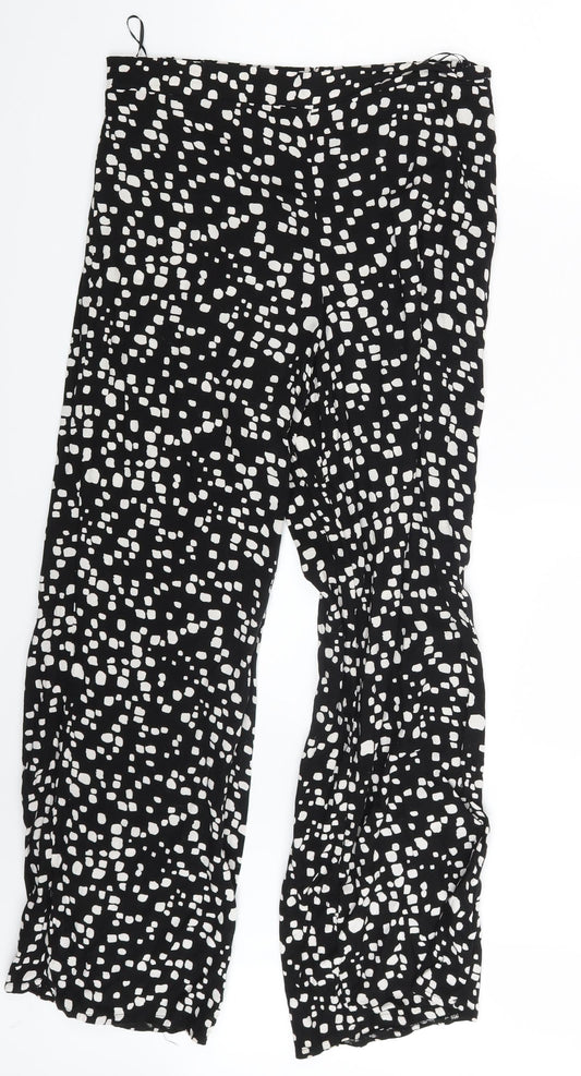 George Womens Black Polka Dot  Sweatpants Trousers One Size L29 in