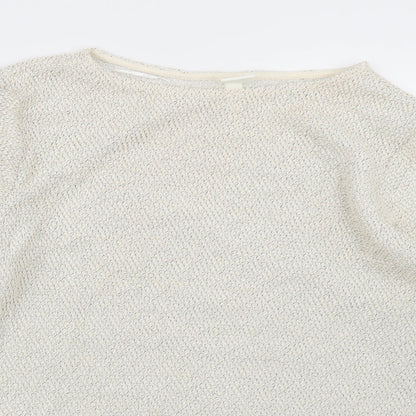 Womens UK Size XS H&M White Pullover Jumper