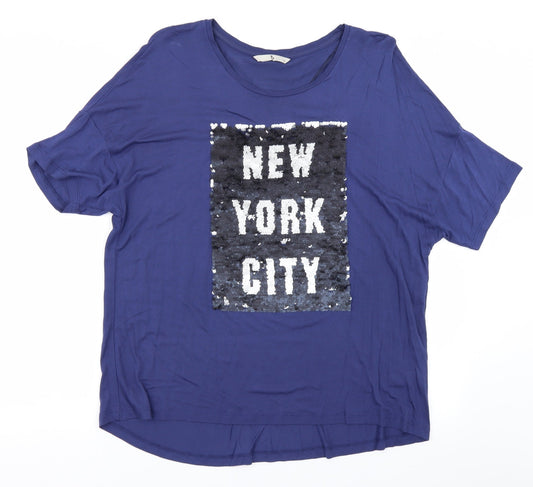 TU Womens Blue   Basic T-Shirt Size 14