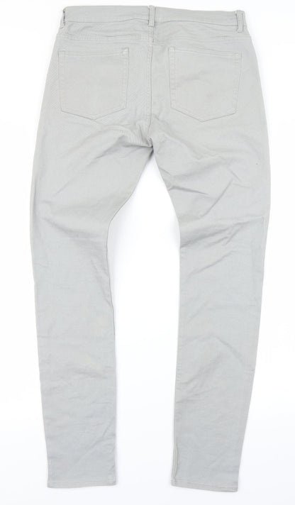 Womens UK Size 32 in H&M Regular Fit Skinny Grey Jeans