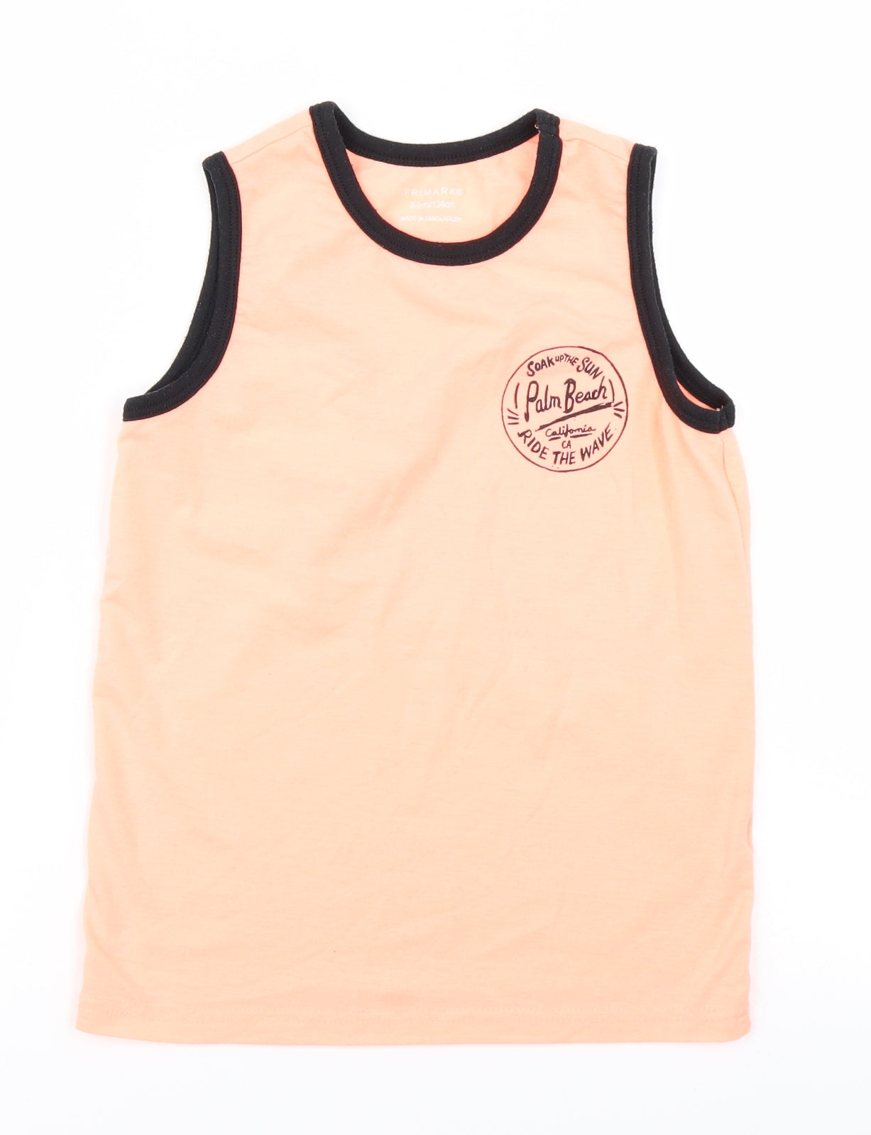 Primark Boys Orange   Basic Tank Size 8-9 Years