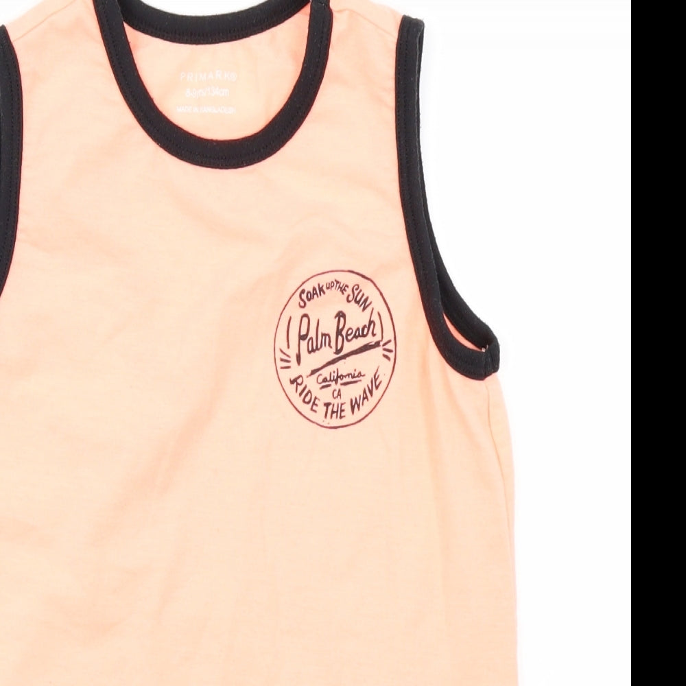 Primark Boys Orange   Basic Tank Size 8-9 Years