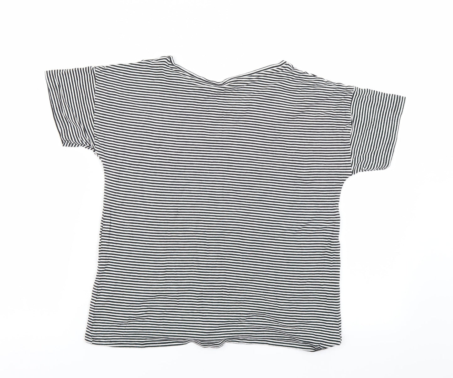 TU Girls Black Striped  Cropped T-Shirt Size 14 Years