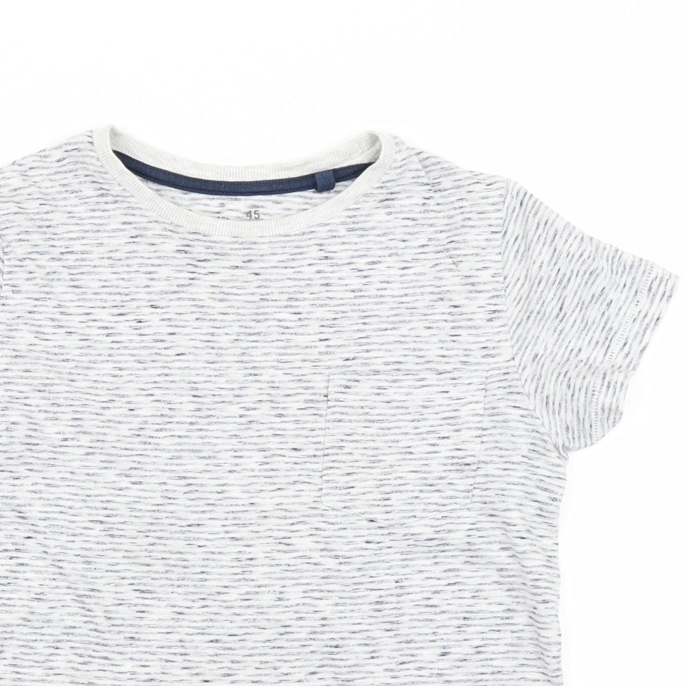 Next Boys Blue Striped  Basic T-Shirt Size 9 Years