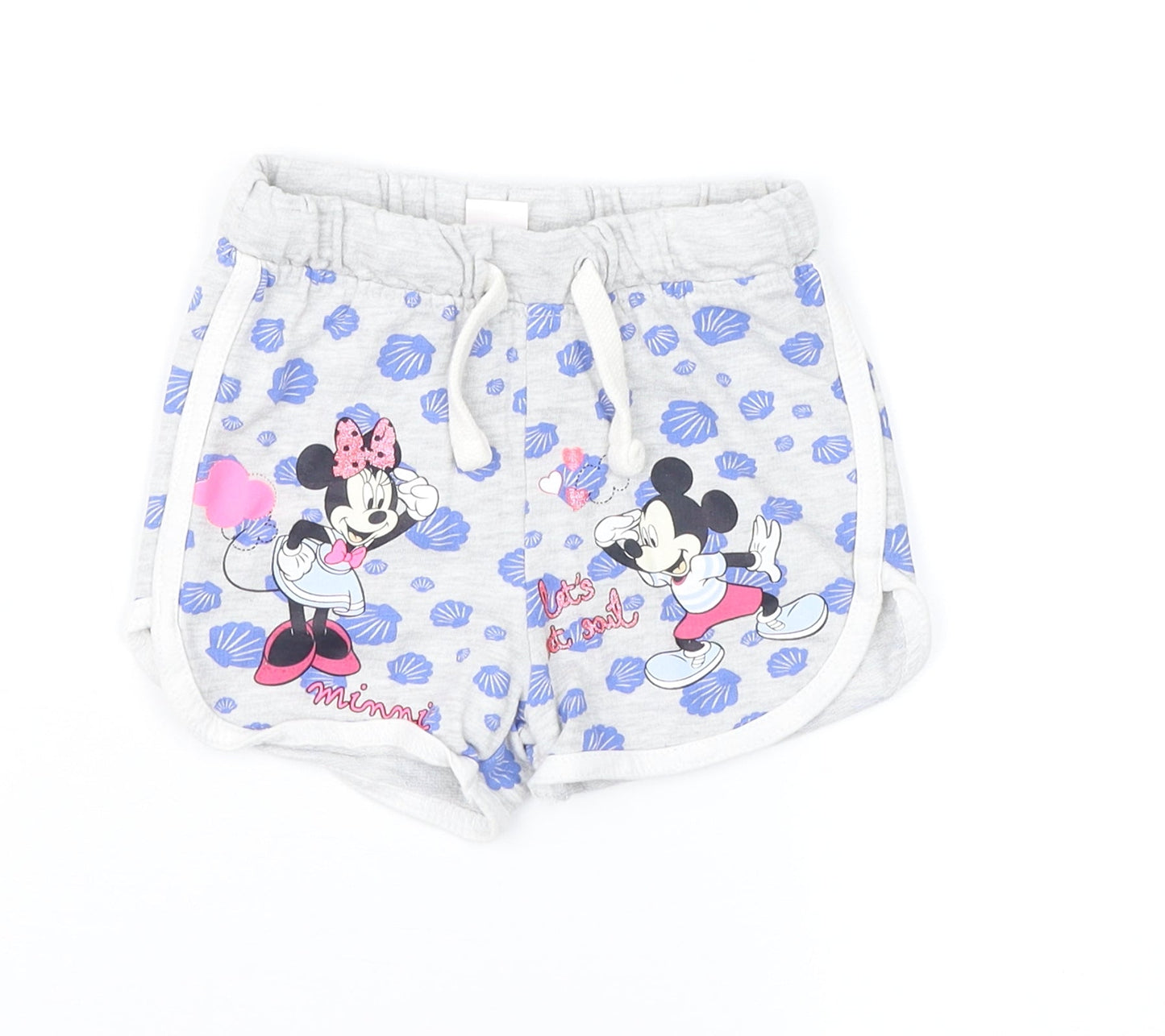Disney Baby Girls Grey Geometric  Cropped Trousers Size 9-12 Months  - Minnie Mouse