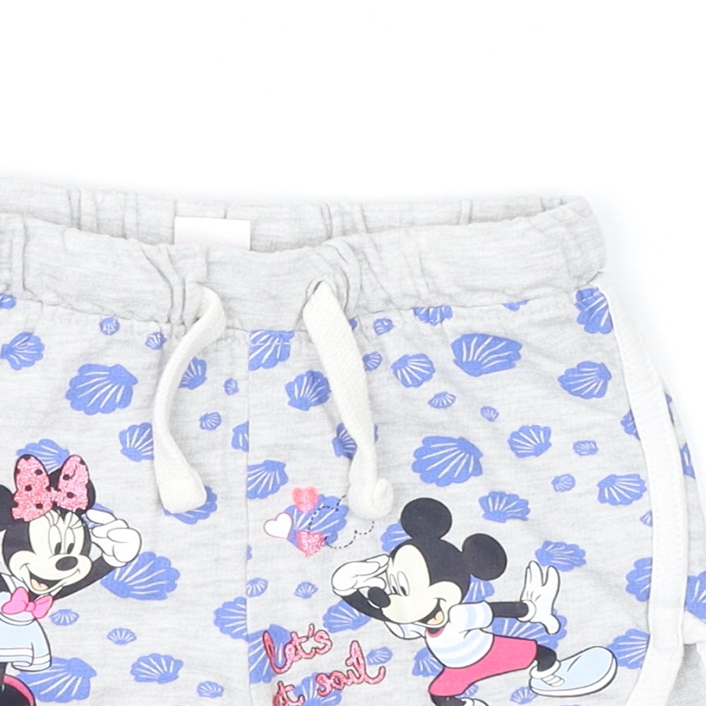 Disney Baby Girls Grey Geometric  Cropped Trousers Size 9-12 Months  - Minnie Mouse