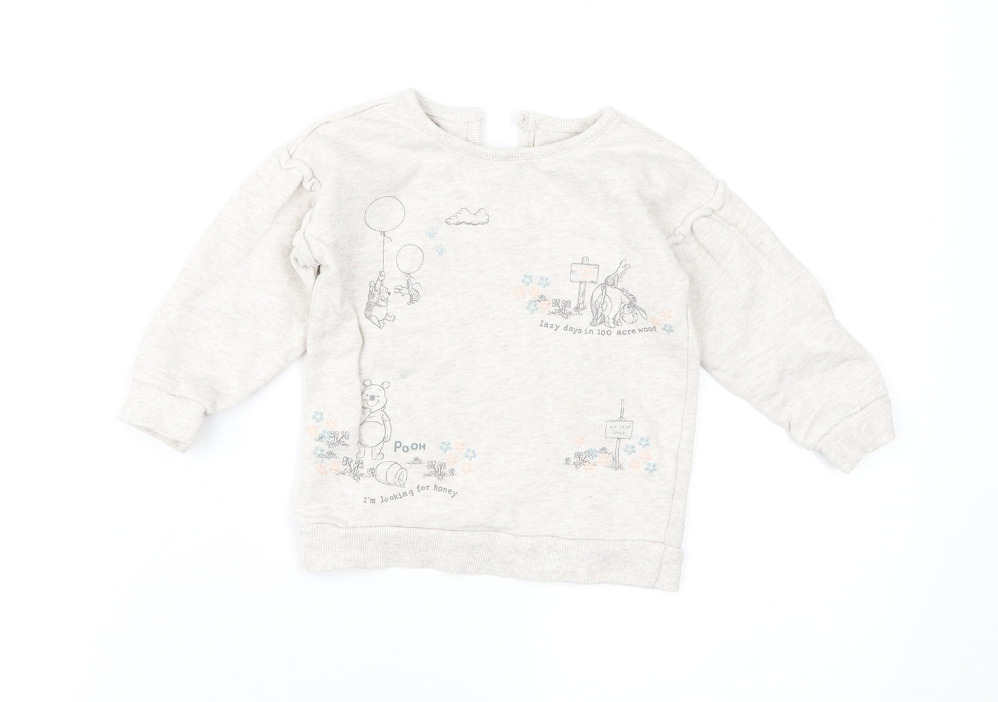 Disney Baby Girls Brown Geometric  Pullover Casual Size 12-18 Months  - Winnie The Pooh