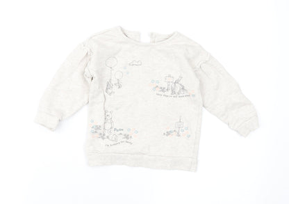 Disney Baby Girls Brown Geometric  Pullover Casual Size 12-18 Months  - Winnie The Pooh