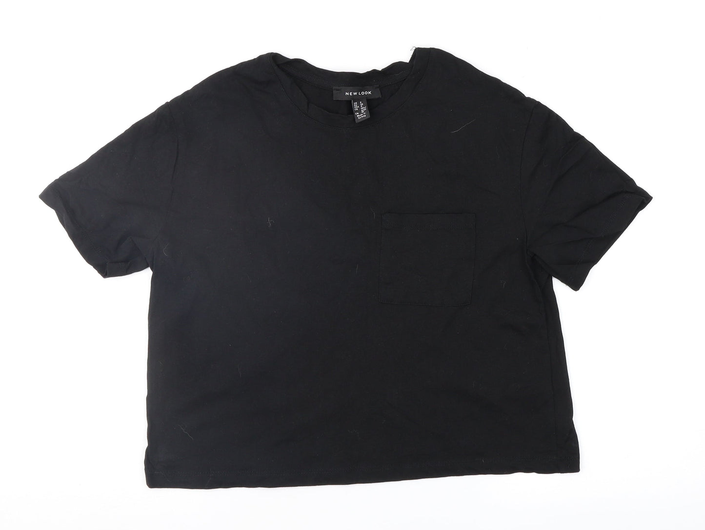 Womens UK Size 8 New Look Black Basic T-Shirt