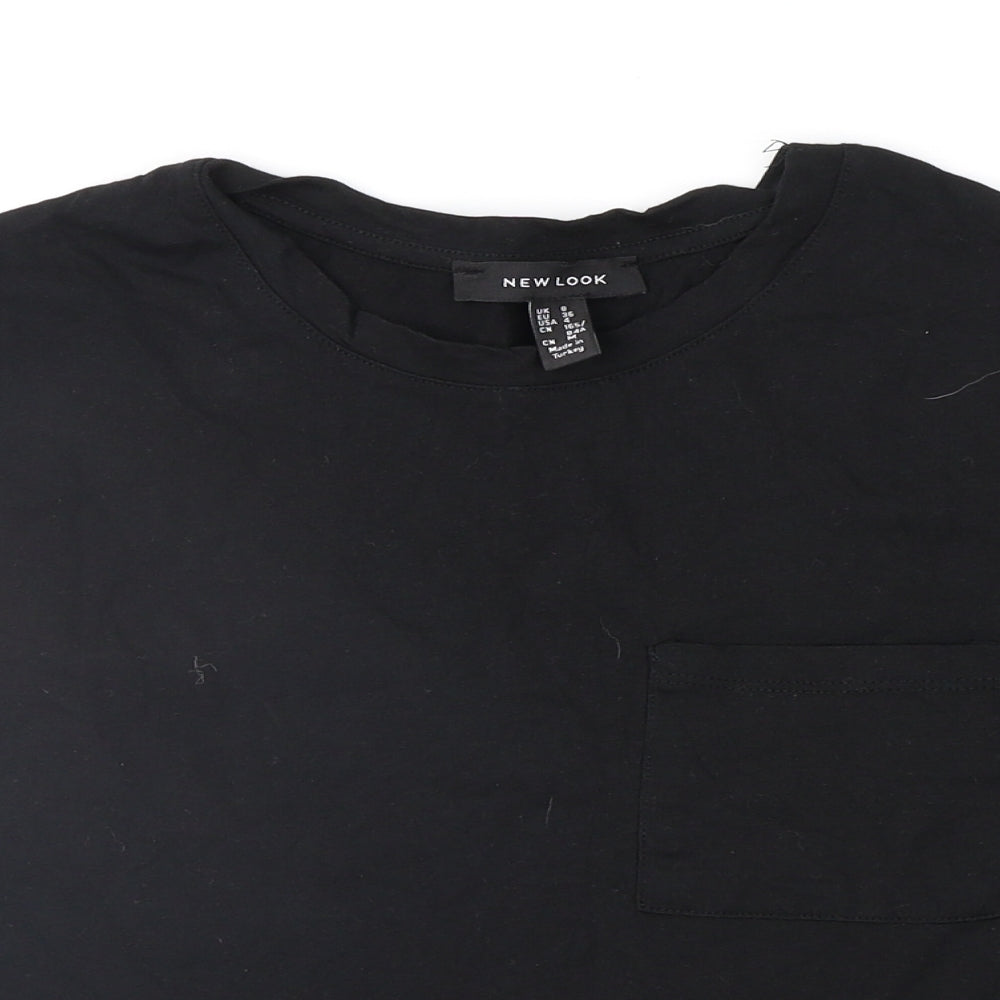 Womens UK Size 8 New Look Black Basic T-Shirt