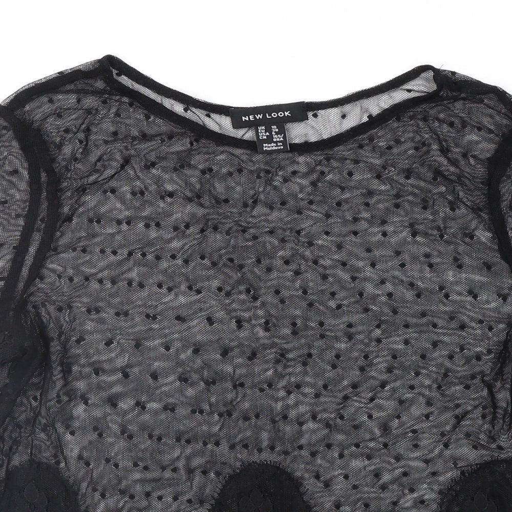 Womens UK Size 8 New Look Black Basic Blouse