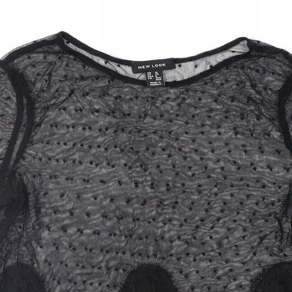 Womens UK Size 8 New Look Black Basic Blouse