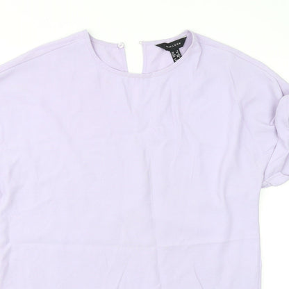 Womens UK Size 6 New Look Purple Basic Blouse