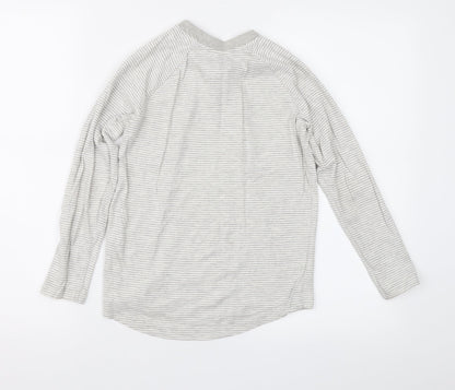 George Girls Grey Striped  Basic T-Shirt Size 9-10 Years