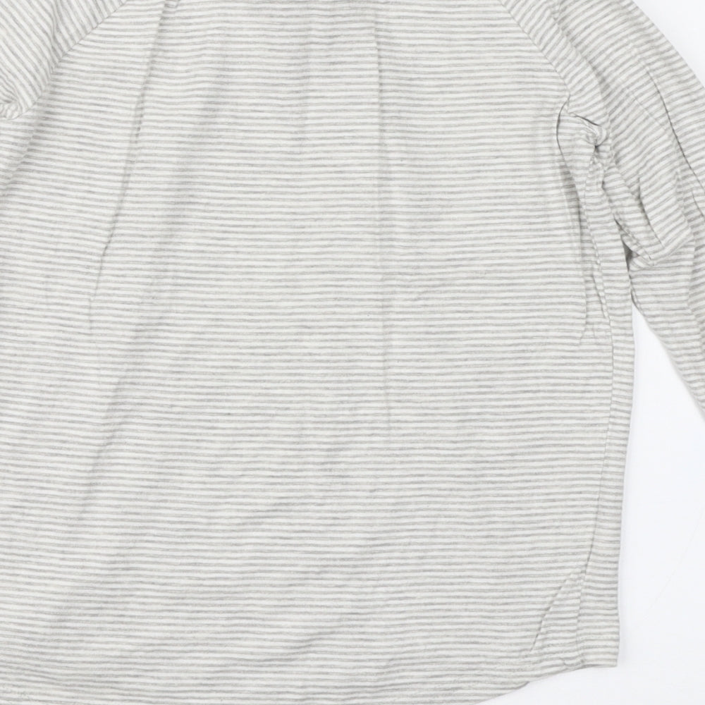 George Girls Grey Striped  Basic T-Shirt Size 9-10 Years