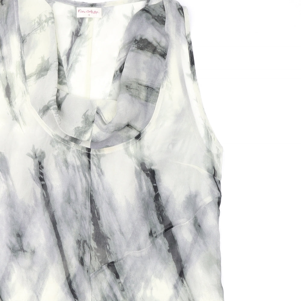 Miss Selfridge Womens Green Geometric  Basic Blouse Size 14