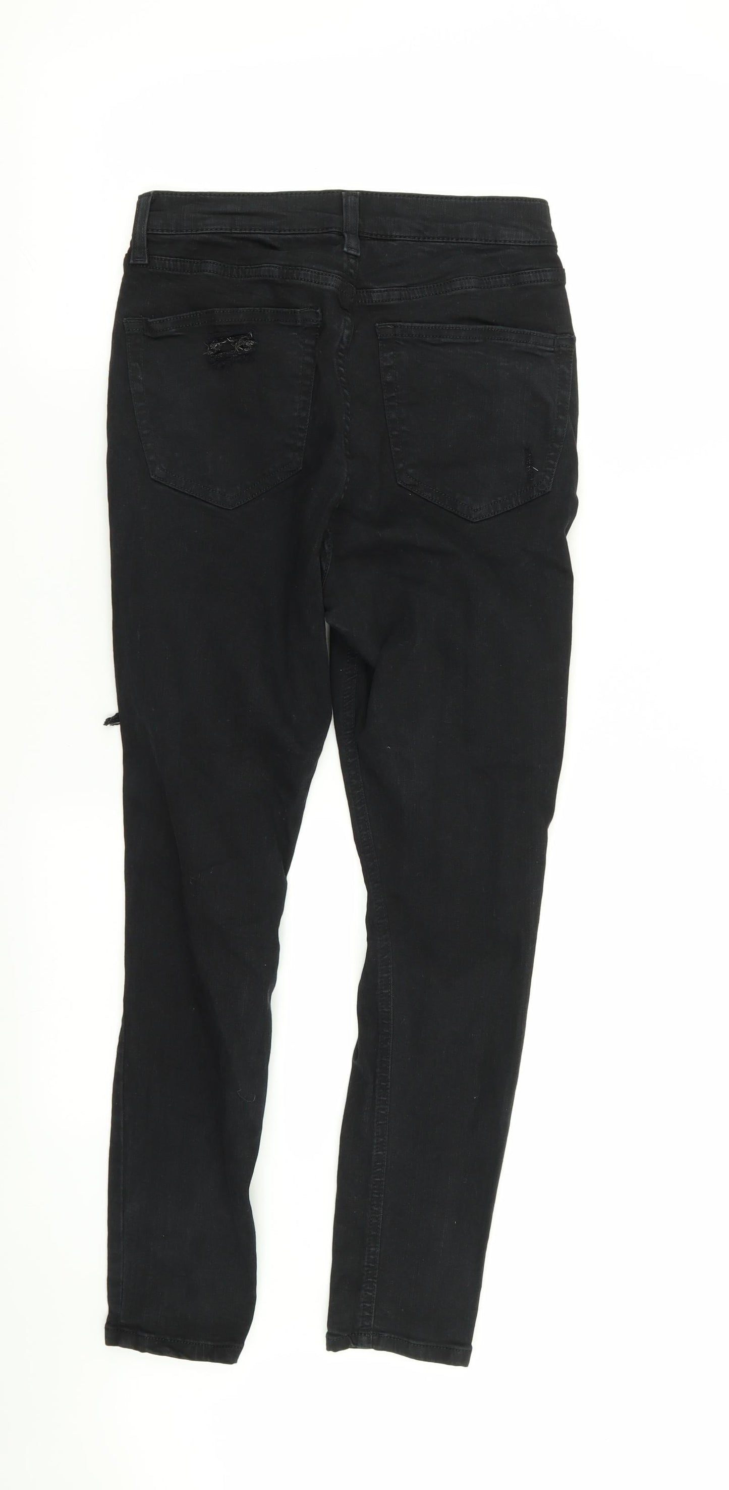Topshop Womens Black   Skinny Jeans Size 28 in L30 in - RIPPED JEANS