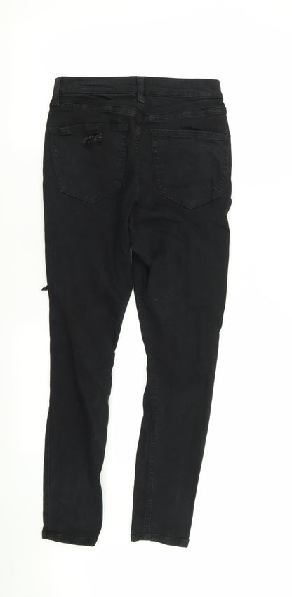 Topshop Womens Black   Skinny Jeans Size 28 in L30 in - RIPPED JEANS