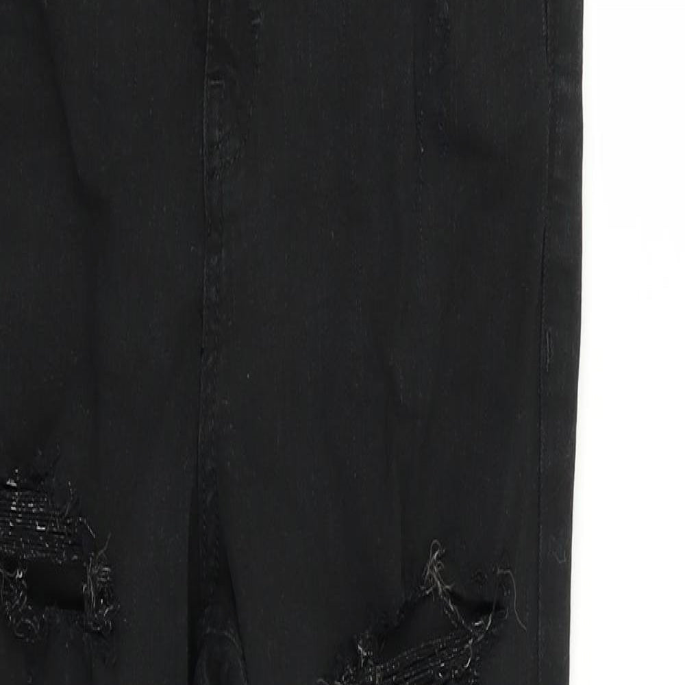 Topshop Womens Black   Skinny Jeans Size 28 in L30 in - RIPPED JEANS