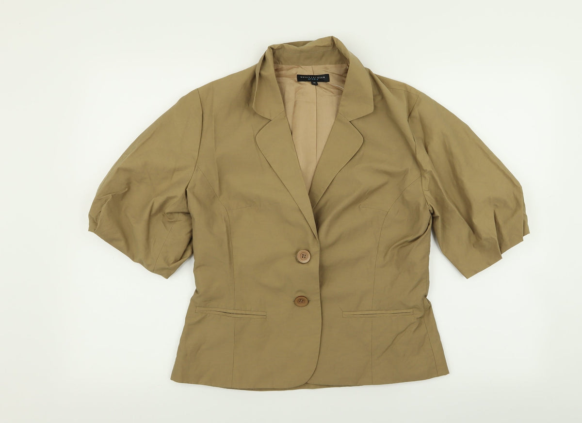 Additional front view of Betty Jackson women’s beige jacket blazer, size UK 12