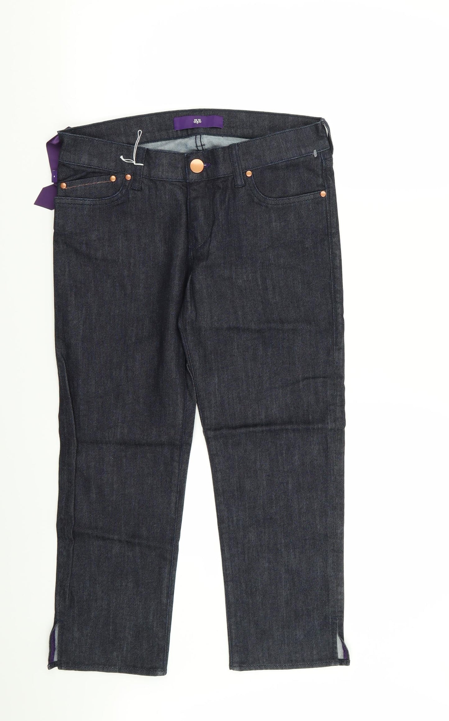 Womens UK Size 27 in Preworn Regular Fit Capri Blue Jeans