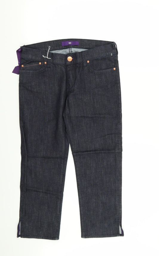 Womens UK Size 27 in Preworn Regular Fit Capri Blue Jeans