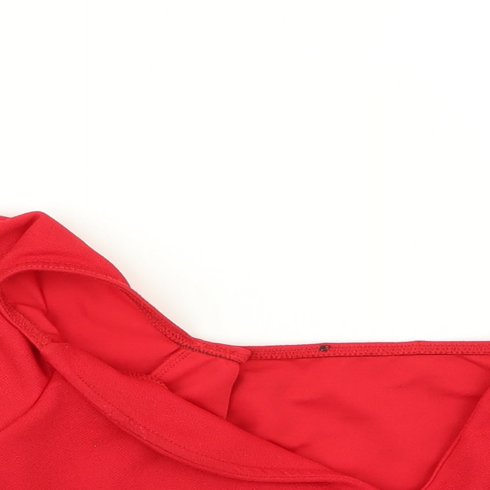 Womens UK Size 10 PLT Red Basic Blouse