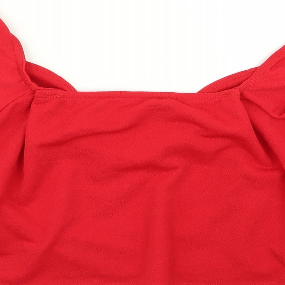 Womens UK Size 10 PLT Red Basic Blouse