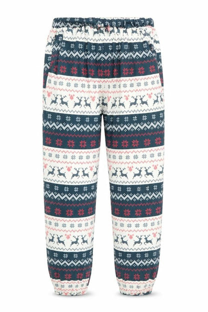 Front view of in the style women’s multicoloured geometric babydoll pyjama pants, size UK 10