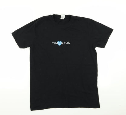 Womens UK Size M Gildan Black Basic T-Shirt